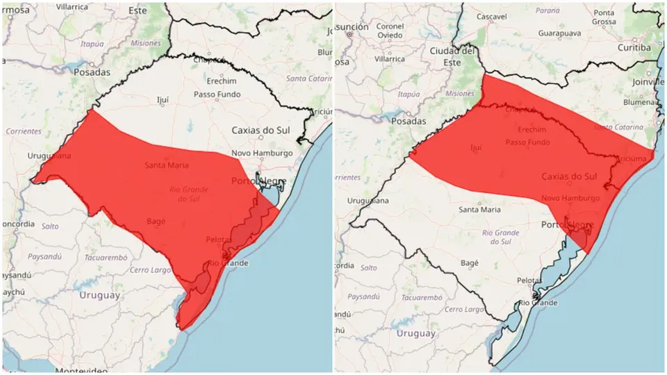 Rio Grande do Sul e Santa Catarina enfrentam alerta vermelho para tempestades severas