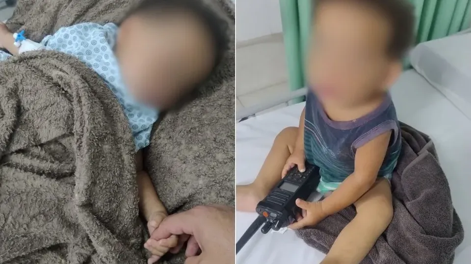 Criança foi resgatada com sinais de maus-tratos e desidratação; mãe foi liberada após audiência de custódia.