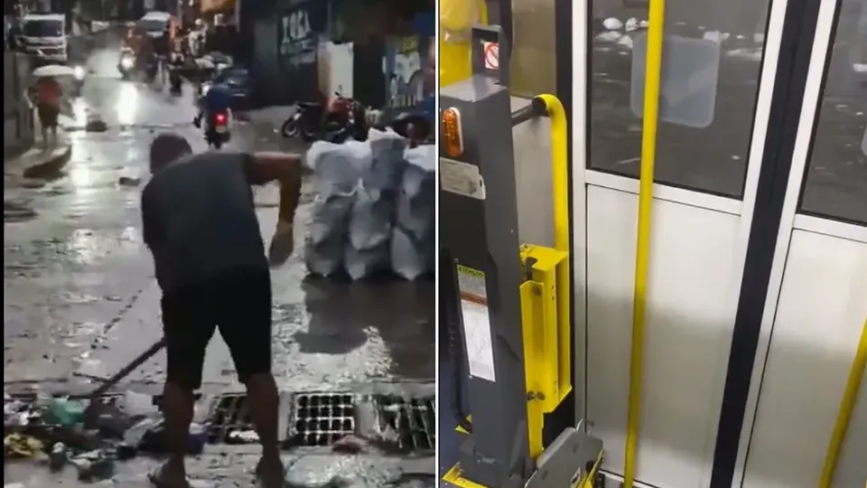 Chuva intensa e rajadas de vento provocam quedas de árvores e alagamentos em várias áreas da cidade, afetando eventos e o trânsito.