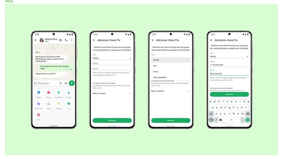 WhatsApp implementa nova função para adicionar chave Pix ao perfil dos usuários