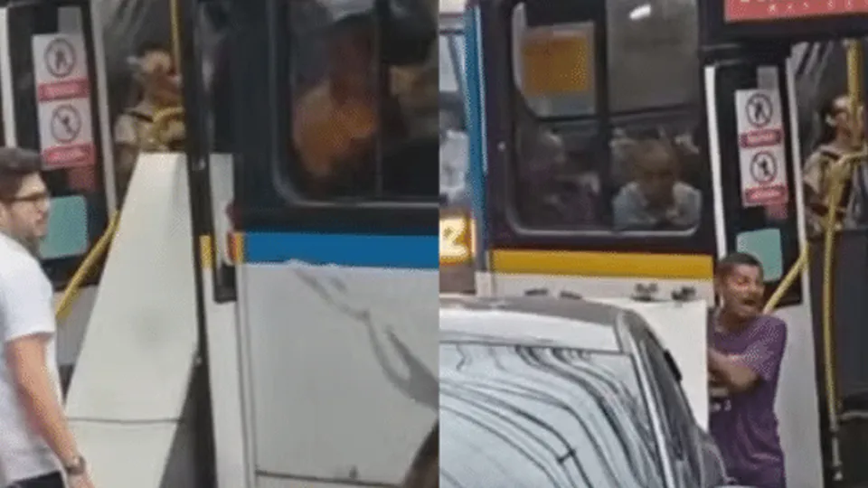 Tentativa de transporte de eletrodoméstico foi barrada pelo motorista, que foi xingado pelo homem.
