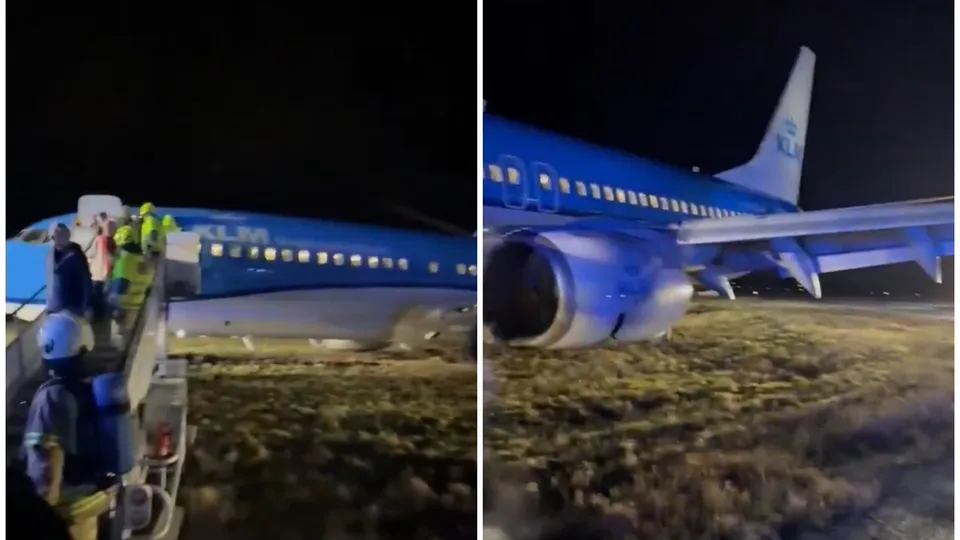 A aeronave, que transportava 182 pessoas, saiu da pista e parou em área gramada após falha hidráulica.
