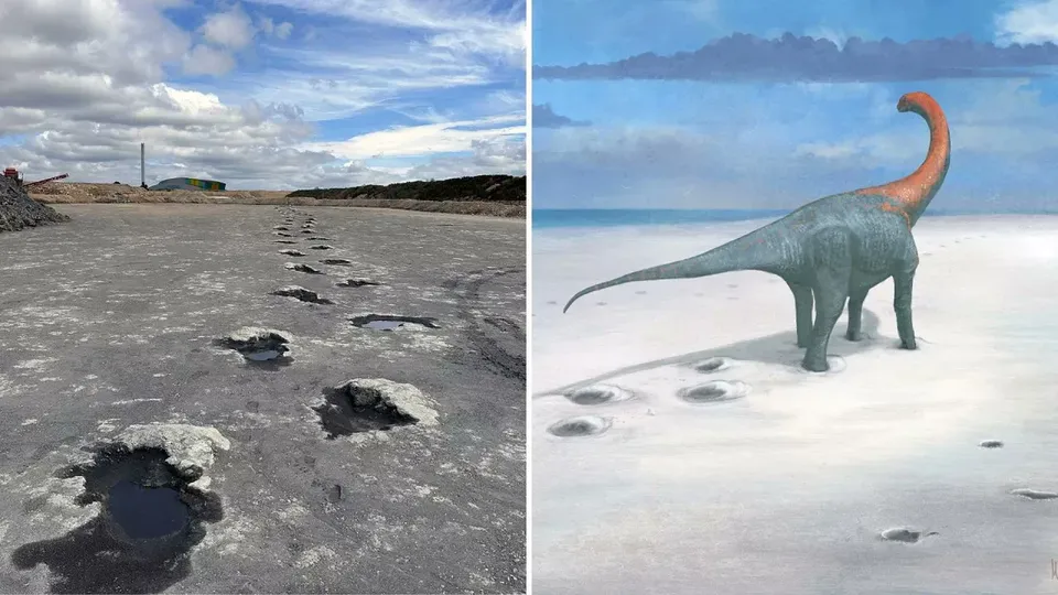 Pesquisadores revelam que pegadas de 166 milhões de anos foram encontradas em Oxfordshire, mostrando a vida de dinossauros.