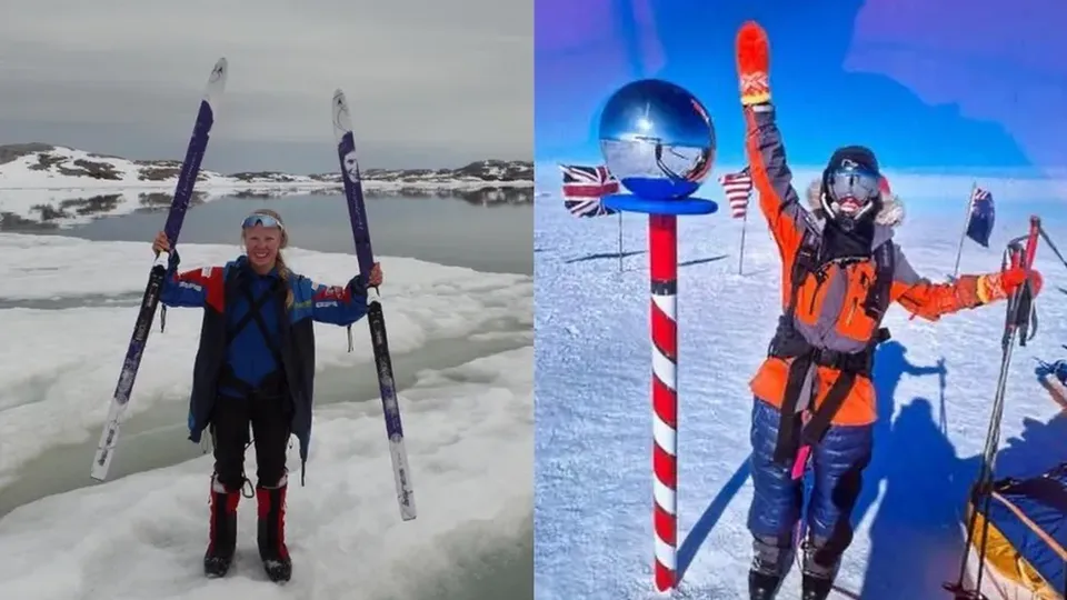 Karen Kyllesø fez a travessia de 1.130 km em quase 54 dias, enfrentando temperaturas extremas.