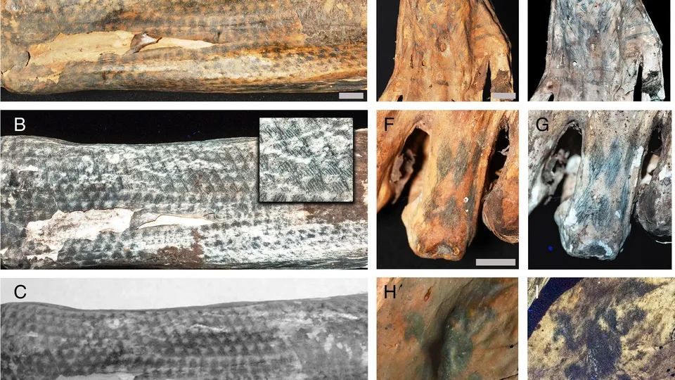 Pesquisadores utilizam tecnologia de laser para desvendar detalhes de tatuagens antigas em múmias da cultura Chancay.