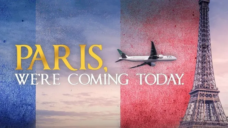 A Pakistan International Airlines enfrentou forte crítica após divulgar imagem de um avião em direção à Torre Eiffel, gerando comparações com ataques de 11 de setembro.