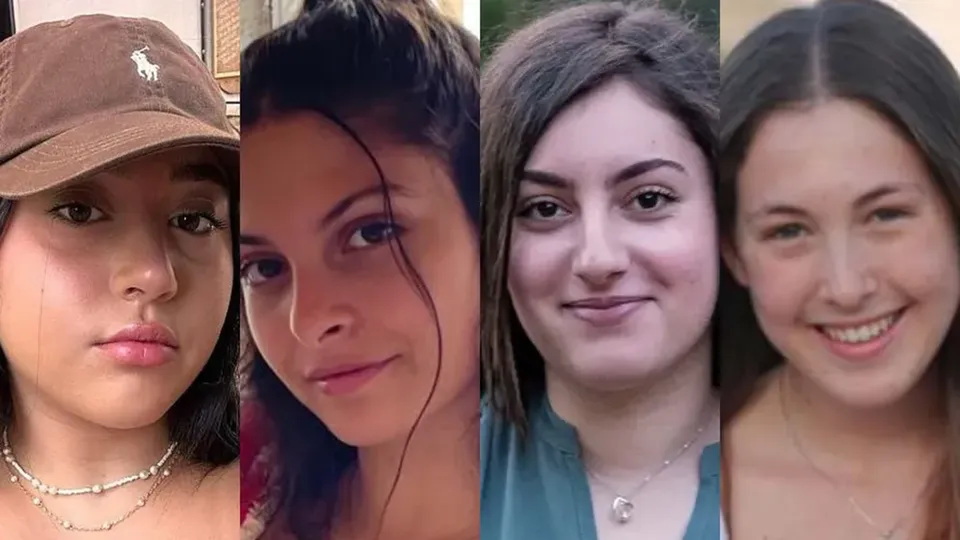 Karina Ariev, Daniella Gilboa, Naama Levy e Liri Albag foram entregues à Cruz Vermelha após 15 meses de cativeiro.