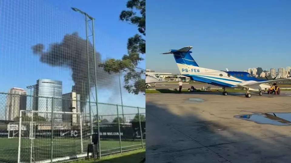 A aeronave, que decolou do Campo de Marte, tinha capacidade para oito passageiros e caiu logo após a decolagem.