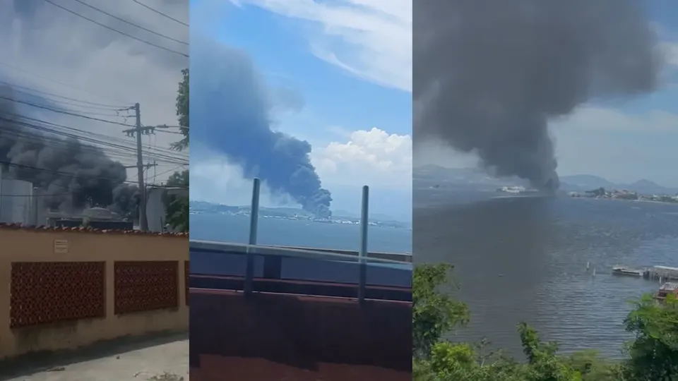 Chamas se concentram na Rua Campo da Ribeira; Corpo de Bombeiros mobiliza equipes para conter o fogo