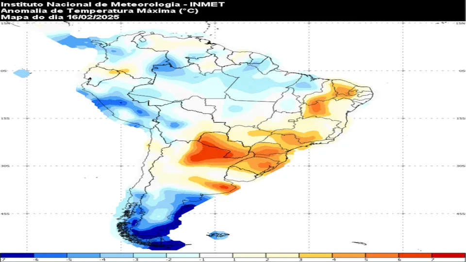 Instituto Nacional de Meteorologia prevê temperaturas acima de 30°C em vários estados até o dia 24 de fevereiro.