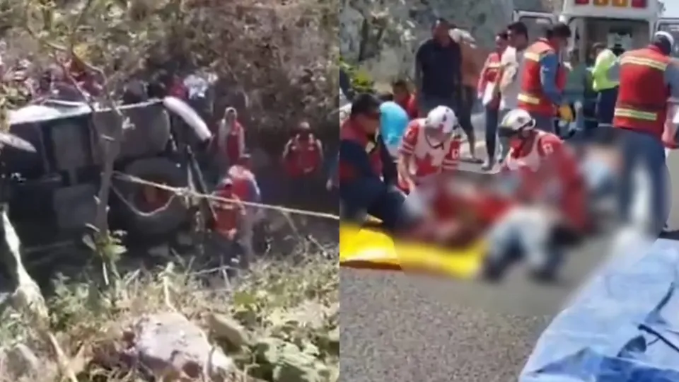 Um ônibus que transportava mais de 40 pessoas capotou em Oaxaca; investigações estão em andamento.