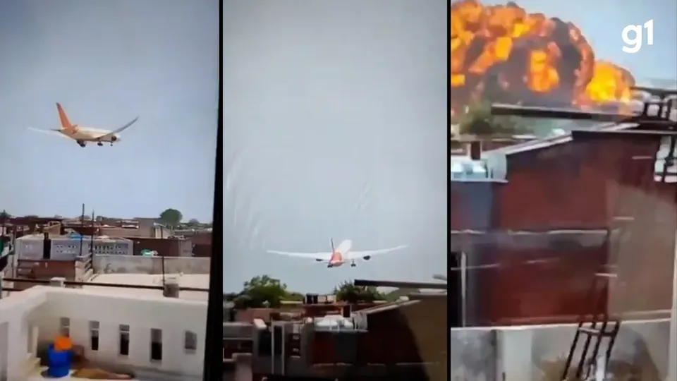 Um voo da Air India com destino a Londres caiu minutos após a decolagem do aeroporto de Ahmedabad, deixando feridos.