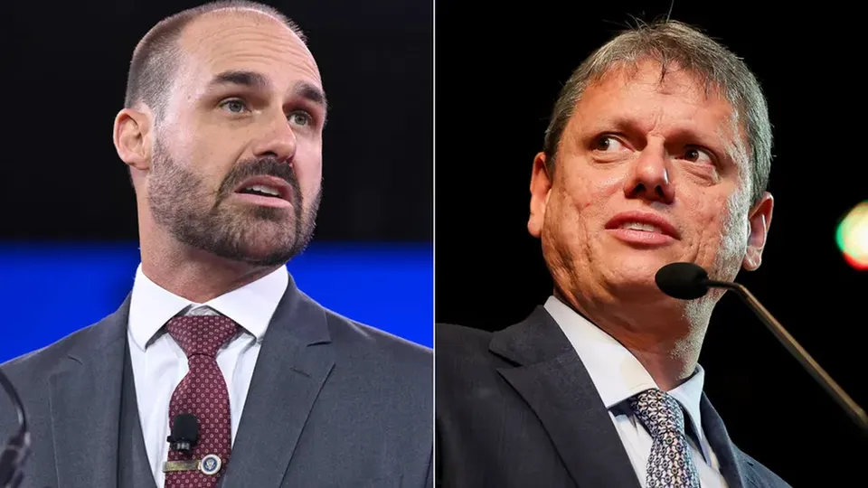Eduardo Bolsonaro critica Tarcísio de Freitas por vice-líder do MBL em São Paulo