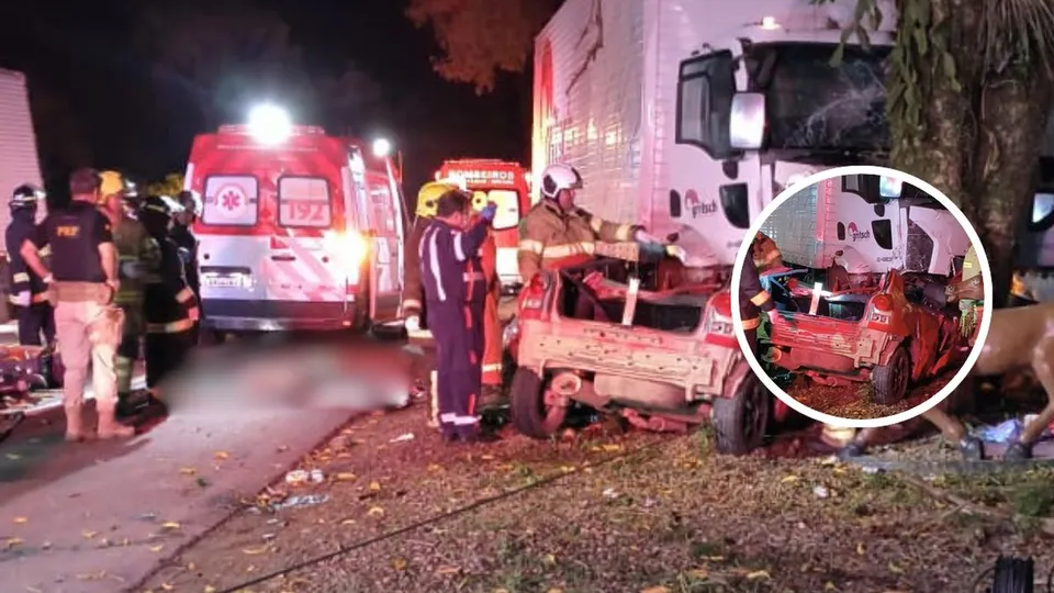 Colisão frontal entre um carro e um caminhão deixou três homens mortos em Ibirama, no Vale do Itajaí, na madrugada desta quinta-feira (30).