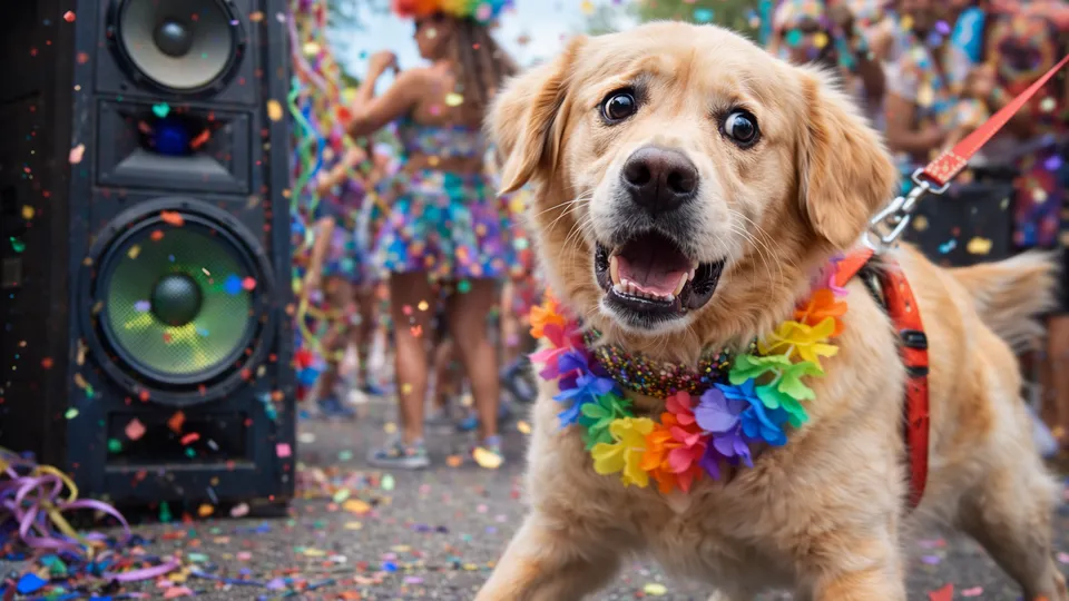 Caixas de som, apitos e gritos podem causar p&acirc;nico, fuga e estresse em c&atilde;es e gatos. Veja sinais de alerta e como reduzir riscos nos blocos