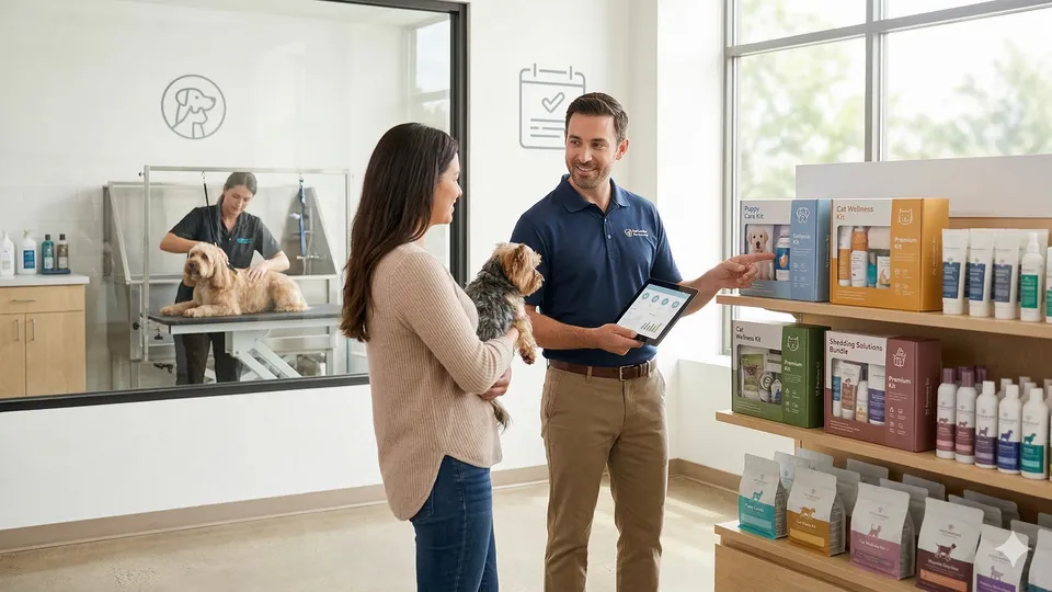 Com servi&ccedil;os de maior valor, combos bem montados, recorr&ecirc;ncia e atendimento consultivo, lojas pet podem vender mais sem depender de desconto.
